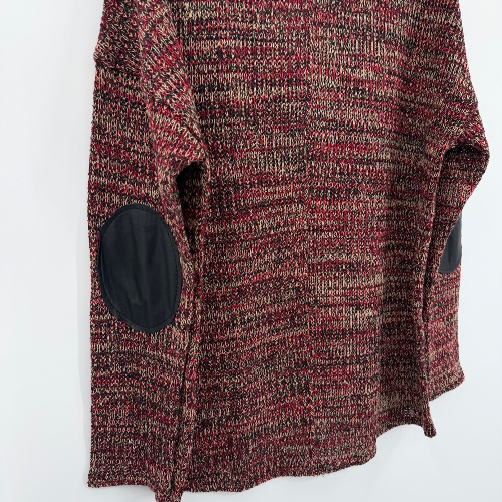 KUT from the Kloth Red Space Dye V-Neck Sweater Elbow Patches KT59901 Mens M - Picture 9 of 9